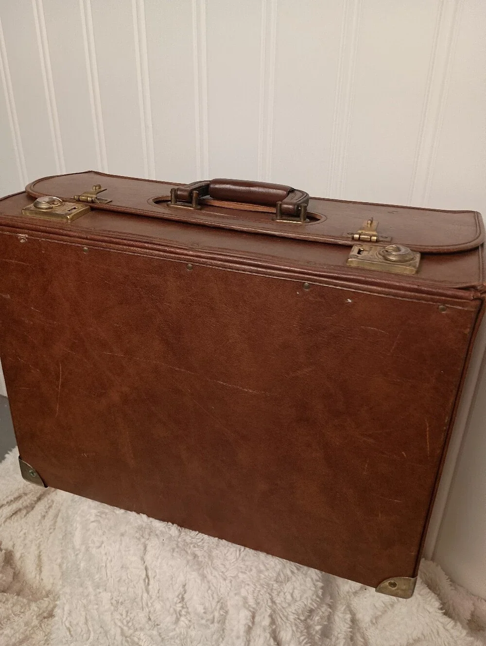 Vintage- Classic Leather Briefcase Large- Brown